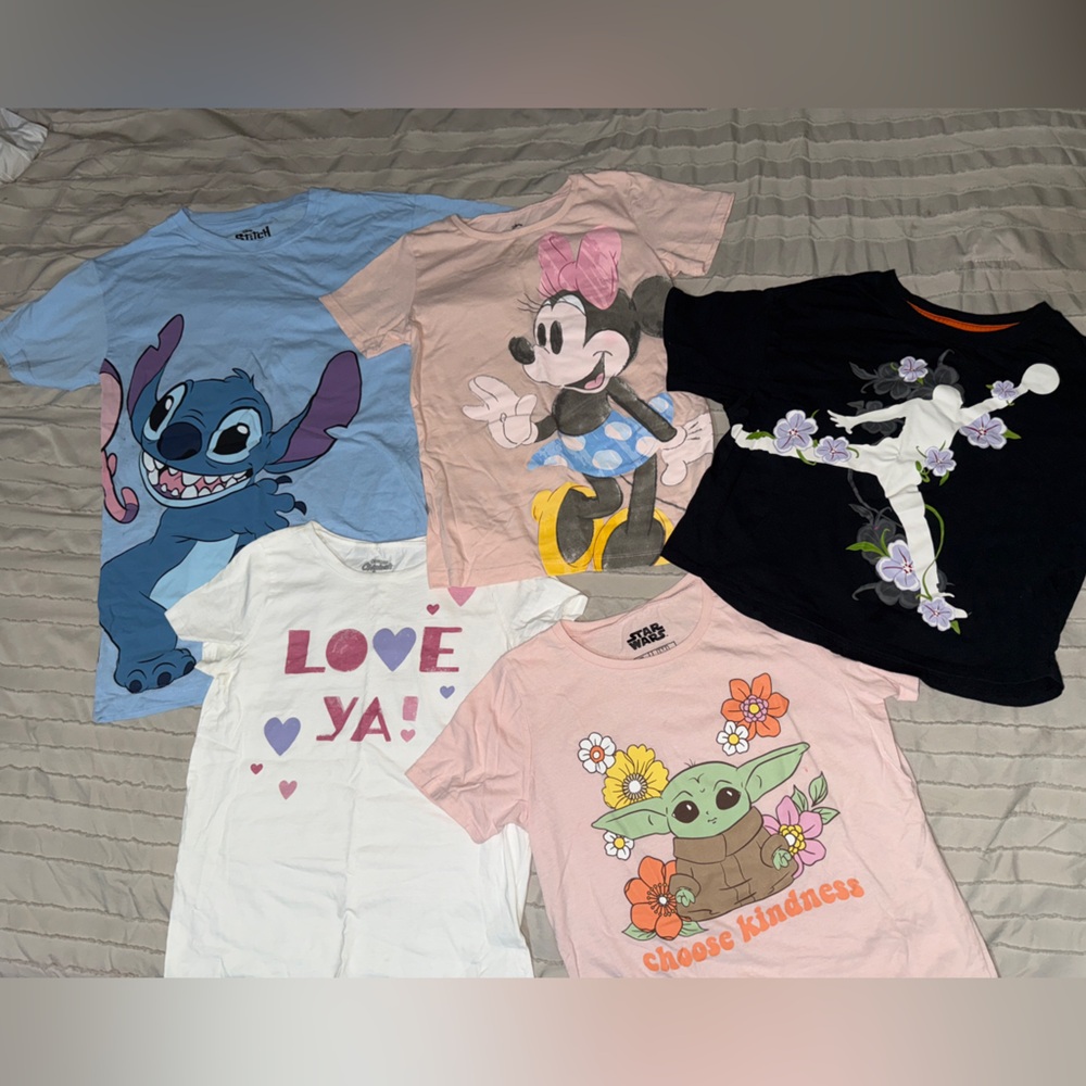 Disney Character T-Shirt Collection - Pink, Blue, Black